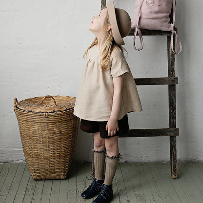 Cotton And Linen Short-sleeved T-shirt