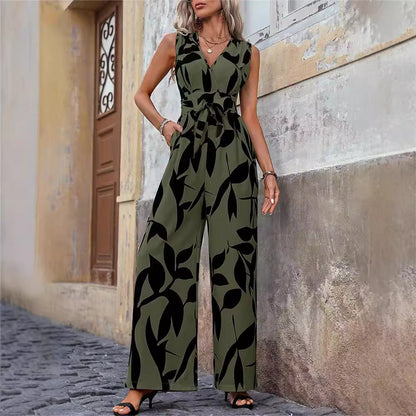 Combinaison ample taille haute à lacets pour femmes