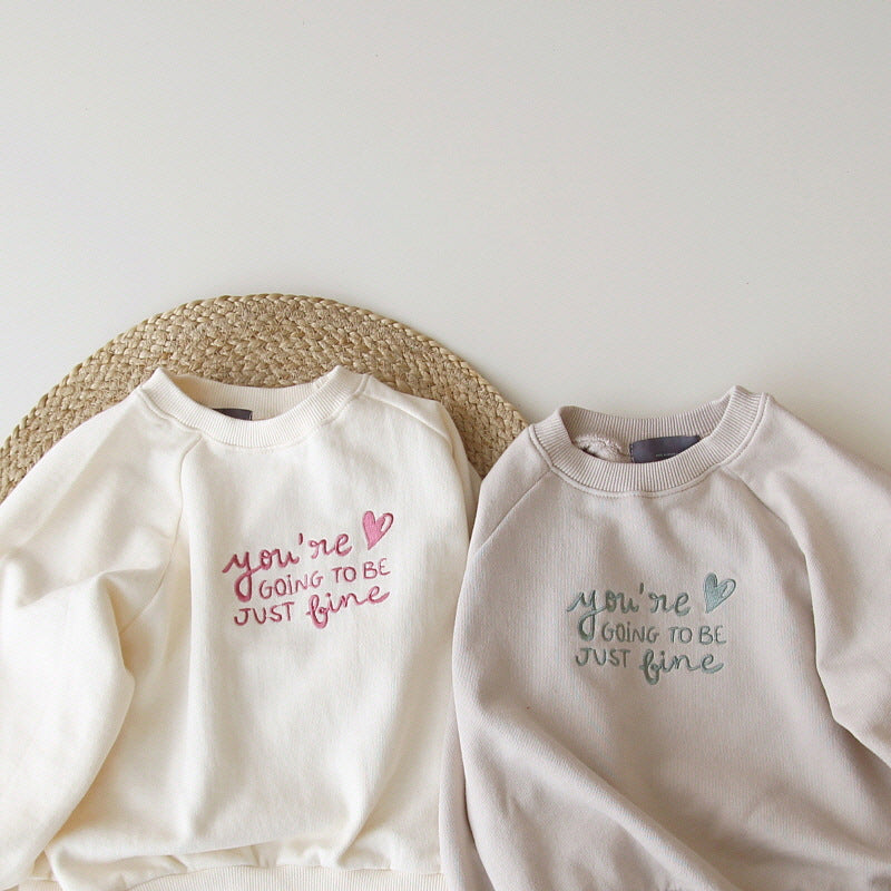Children's Long Sleeve Letter Loose Sweater