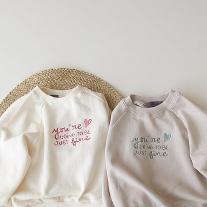 Children's Long Sleeve Letter Loose Sweater