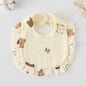 Baby Bib Ruffled Cotton Printed Gauze Lace Bib