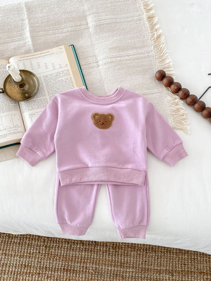 Long Sleeve Bear Pullover Sweater Suit
