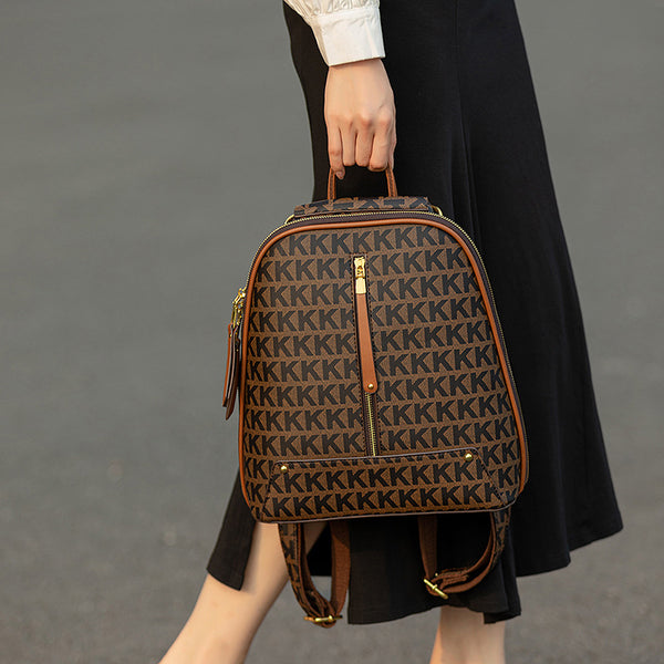Women's PVC Letter-Print Backpack