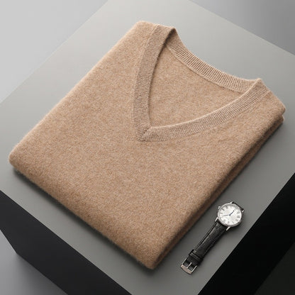 Middle-aged V-neck Vest Sleeveless Sweater
