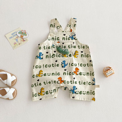 Cartoon Vest Baby Full Printing Suspender Pants Fashion