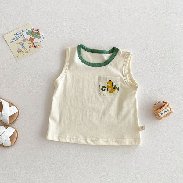 Gilet de dessin animé bébé pleine impression salopette mode