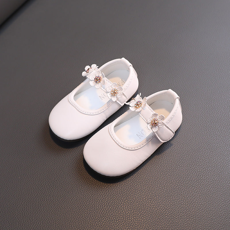 Girls Flower Soft Bottom Shoes