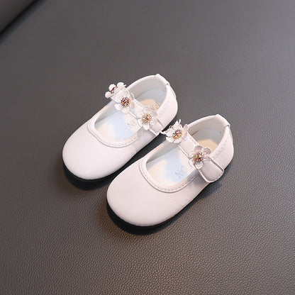 Girls Flower Soft Bottom Shoes