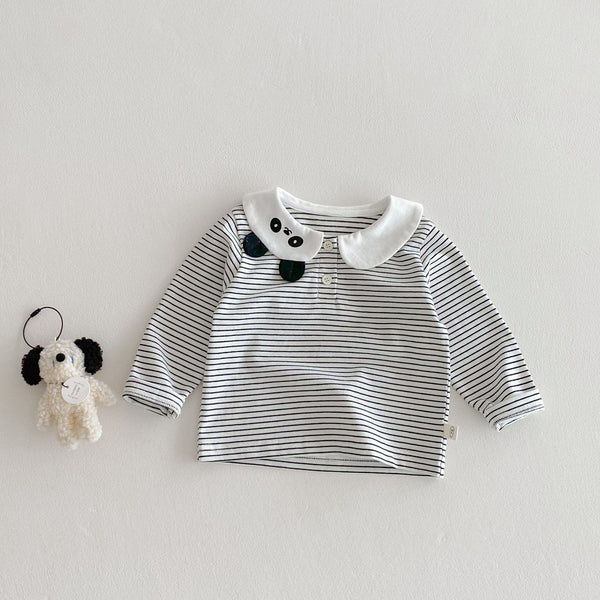 Girls Striped Cartoon T-Shirt - 0-5 Years