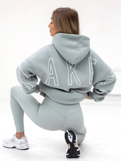 Fashionable printed thick versatile long sleeved loose hooded hip-hop hoodie
