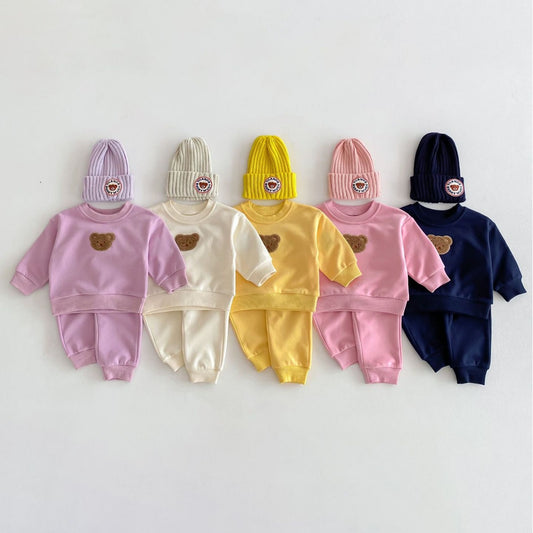 Long Sleeve Bear Pullover Sweater Suit