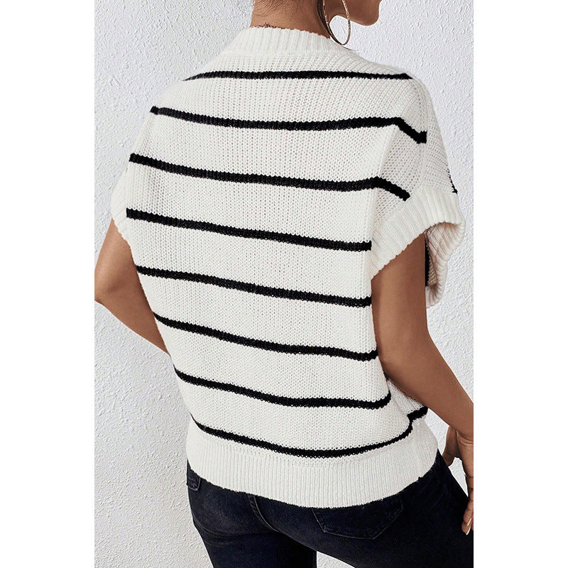 Striped Wool Round Neck oversized Sweater