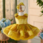 Children Golden Short Princess Dress