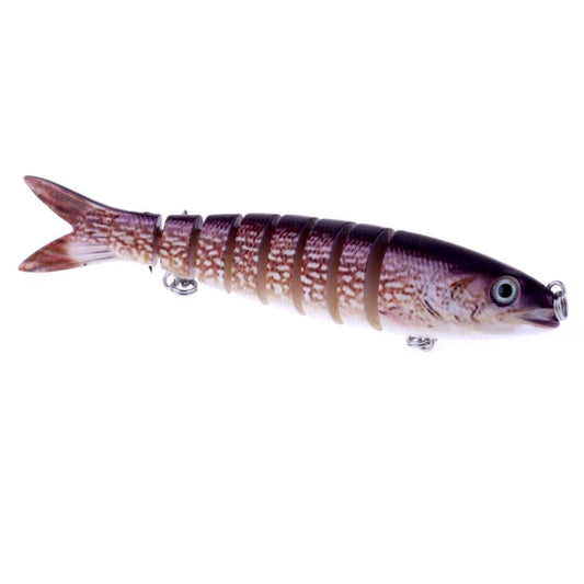 HENGJIA JM024-X 6# 13.6cm 18.7g Leurres de pêche artificiels durs en plastique multi-sections avec hameçon triple, livraison de couleur aléatoire