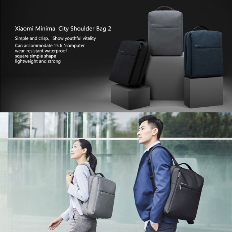 Original Xiaomi Waterproof Simple Backpack Laptop Bag for 15.6 inch Laptop(Dark Gray)