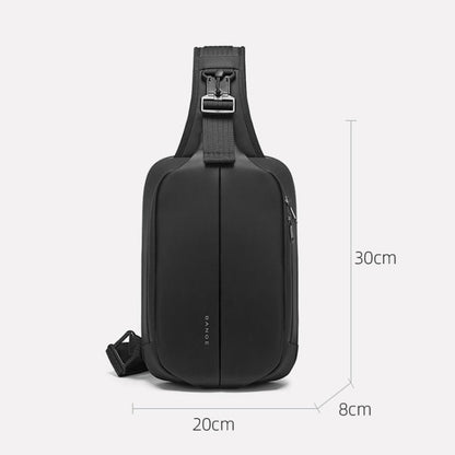 BANGE Sac de Poitrine pour Homme, Sac à Bandoulière de Loisirs en Plein Air Imperméable (Noir)