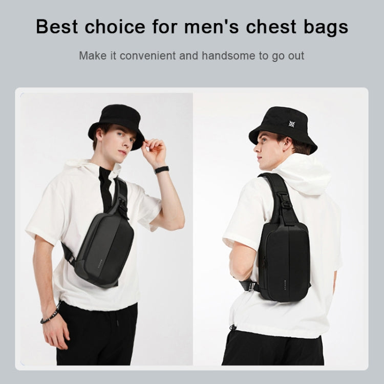BANGE Sac de Poitrine pour Homme, Sac à Bandoulière de Loisirs en Plein Air Imperméable (Noir)