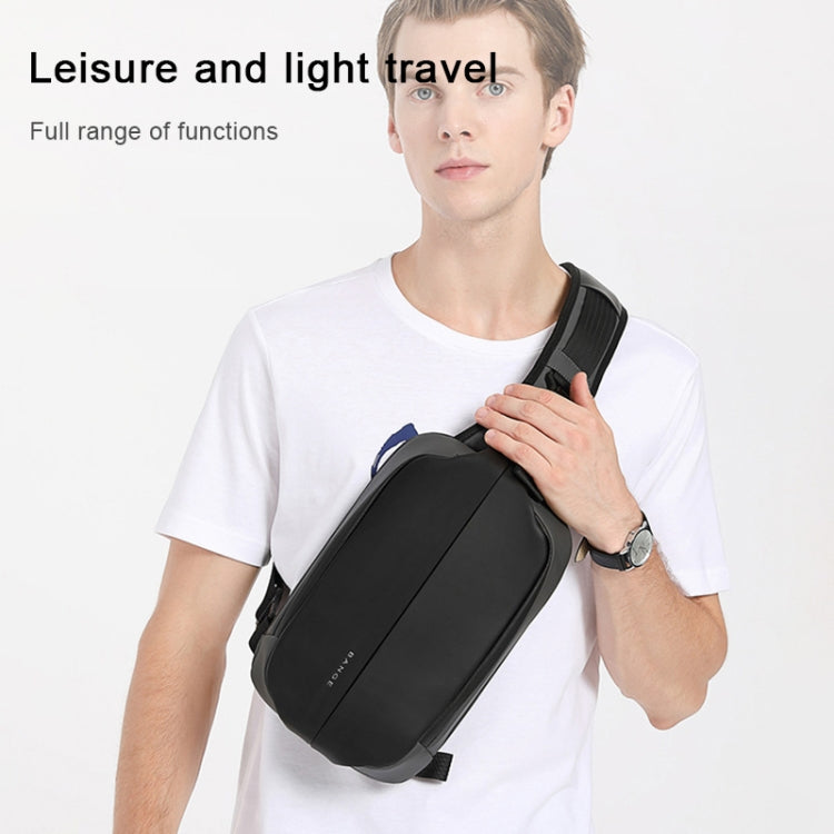 BANGE Sac de Poitrine pour Homme, Sac à Bandoulière de Loisirs en Plein Air Imperméable (Noir)
