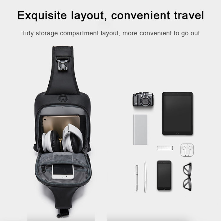 BANGE Sac de Poitrine pour Homme, Sac à Bandoulière de Loisirs en Plein Air Imperméable (Noir)