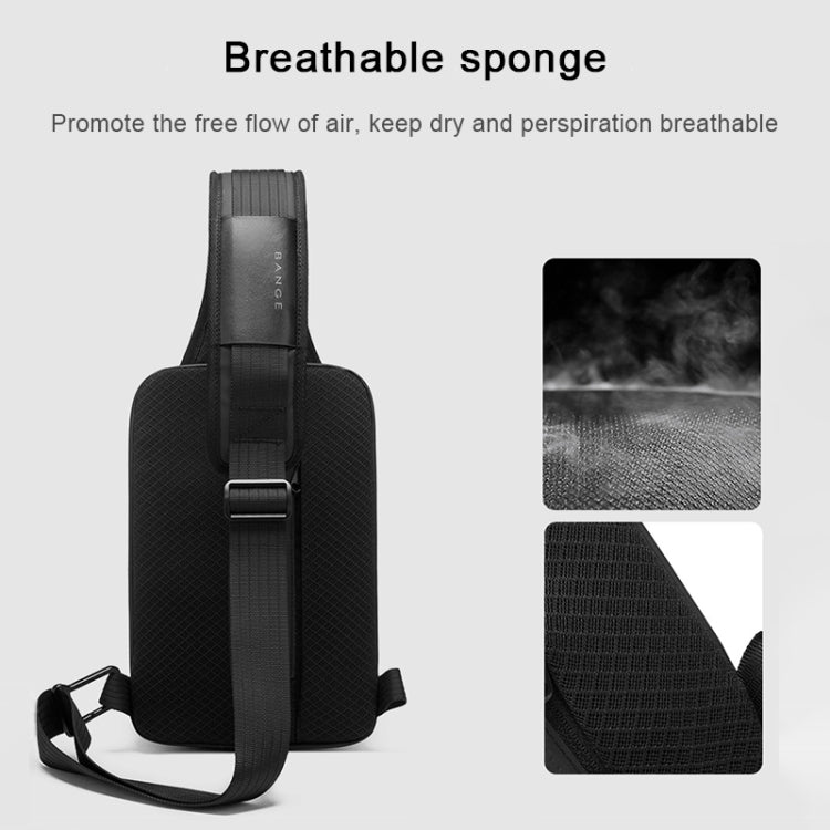 BANGE Sac de Poitrine pour Homme, Sac à Bandoulière de Loisirs en Plein Air Imperméable (Noir)