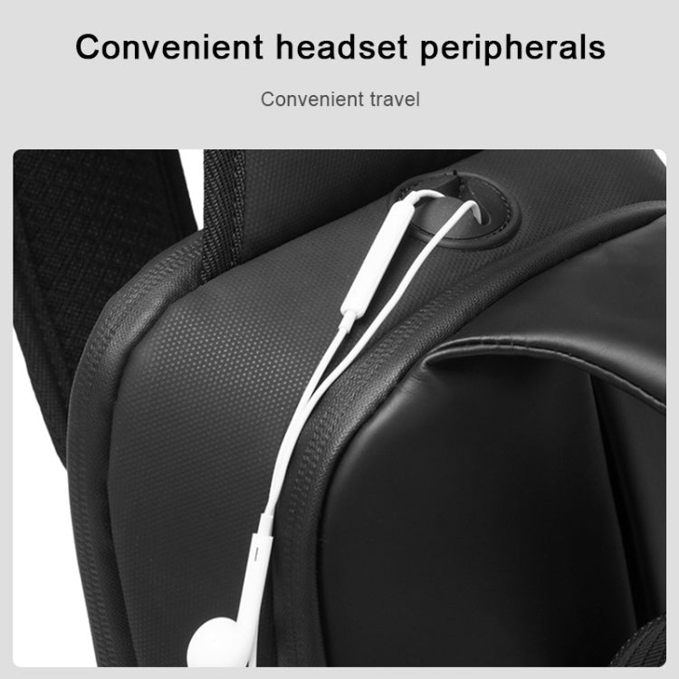 BANGE Sac de Poitrine pour Homme, Sac à Bandoulière de Loisirs en Plein Air Imperméable (Noir)