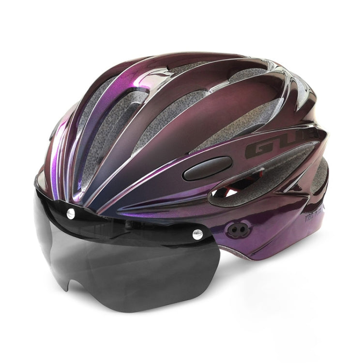 Casque de vélo GUB K80 Plus avec visière et lunettes (violet dégradé)