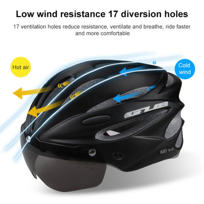Casque de vélo GUB K80 Plus avec visière et lunettes (violet dégradé)