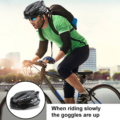Casque de vélo GUB K80 Plus avec visière et lunettes (violet dégradé)