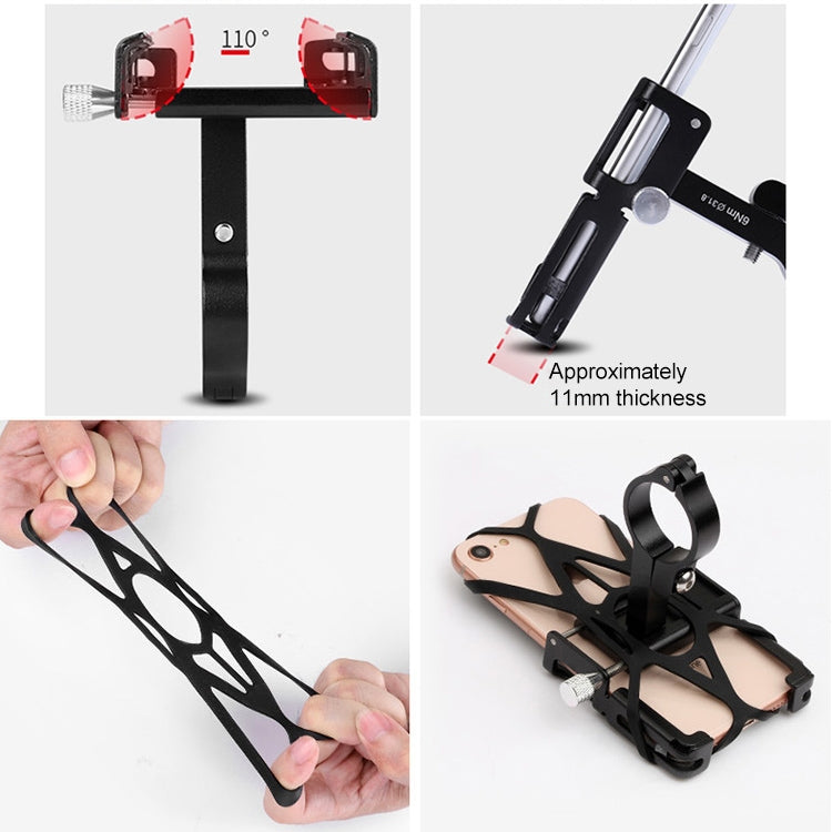 GUB P10 Aluminum Bike Phone Holder(Black Silver)
