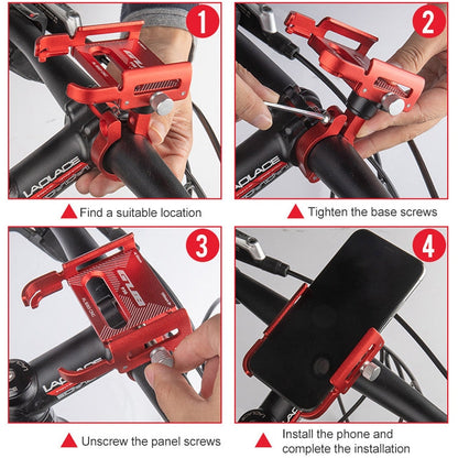 Support de téléphone pour vélo en aluminium GUB P30 (couleur Titane)