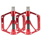 PROMEND PD-M82-TI 1 Pair Mountain Bicycle Titanium Alloy Shaft 3-Bearings Wide Pedals (Red)
