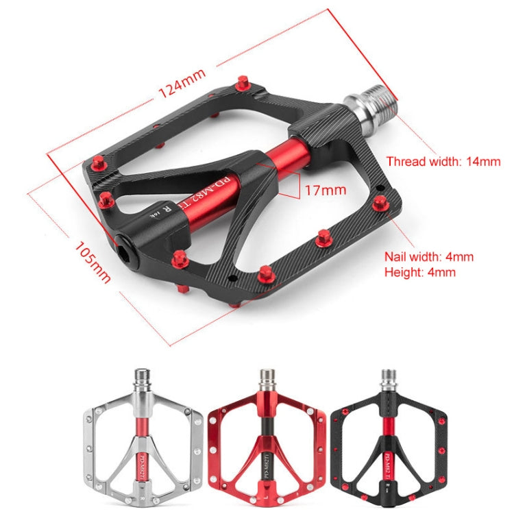 PROMEND PD-M82-TI 1 Pair Mountain Bicycle Titanium Alloy Shaft 3-Bearings Wide Pedals (Black)