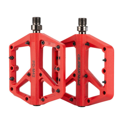Pédales de VTT PROMEND PD-M42 en nylon avec roulements à haute vitesse (1 paire, rouges)