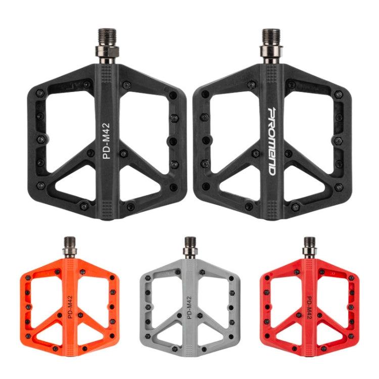 PROMEND PD-M42 1 Pair Mountain Bicycle Nylon High-speed Bearing Pedals(Orange)