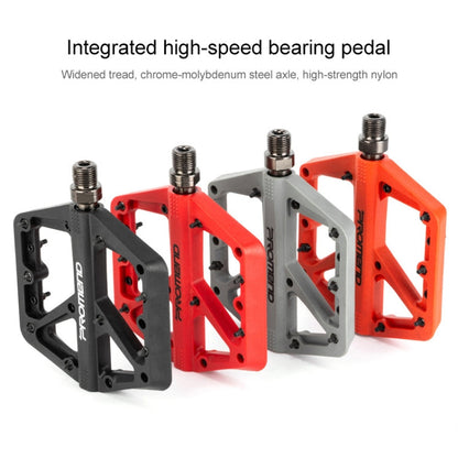 Pédales de VTT PROMEND PD-M42 en nylon avec roulements à haute vitesse (1 paire, rouges)
