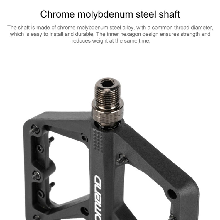 Pédales de VTT PROMEND PD-M42 en nylon avec roulements à haute vitesse (1 paire, rouges)