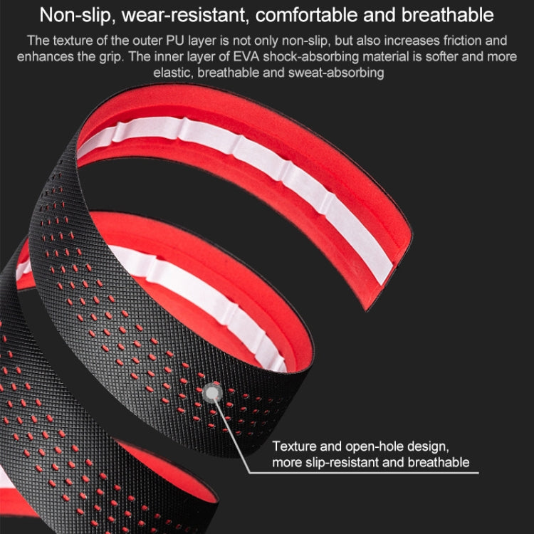 PROMEND GR-082 1 Pair Two-color Antiskid Bicycle Grips Tape (Black Black)