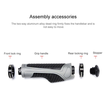 PROMEND GR-504 1 Pair TPR Ergonomic Ball Bicycle Grip Cover (Black Grey)