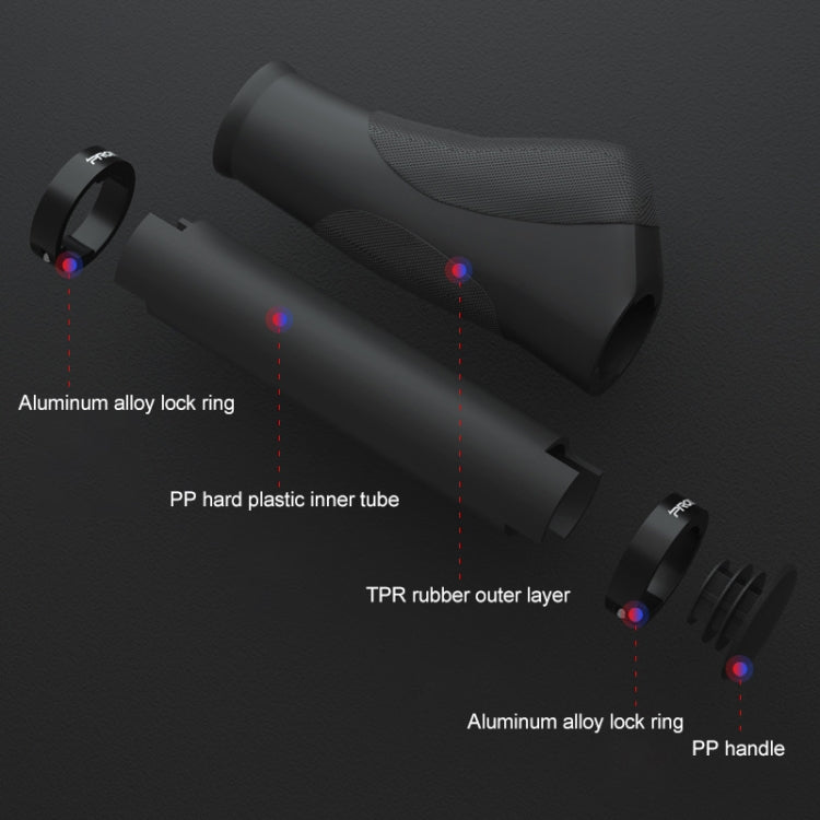 PROMEND GR-506 1 Paire Revêtement en Caoutchouc Ergonomique pour Poignées de Vélo (130mm+130mm)