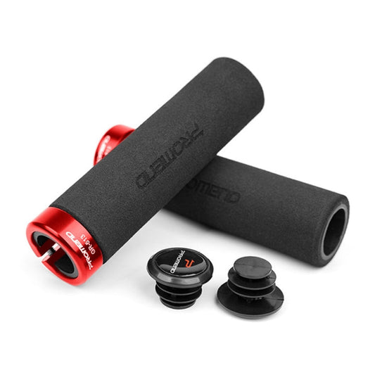 PROMEND GR-513 1 paire de poignées de vélo antidérapantes en éponge absorbant la sueur (noir et rouge)