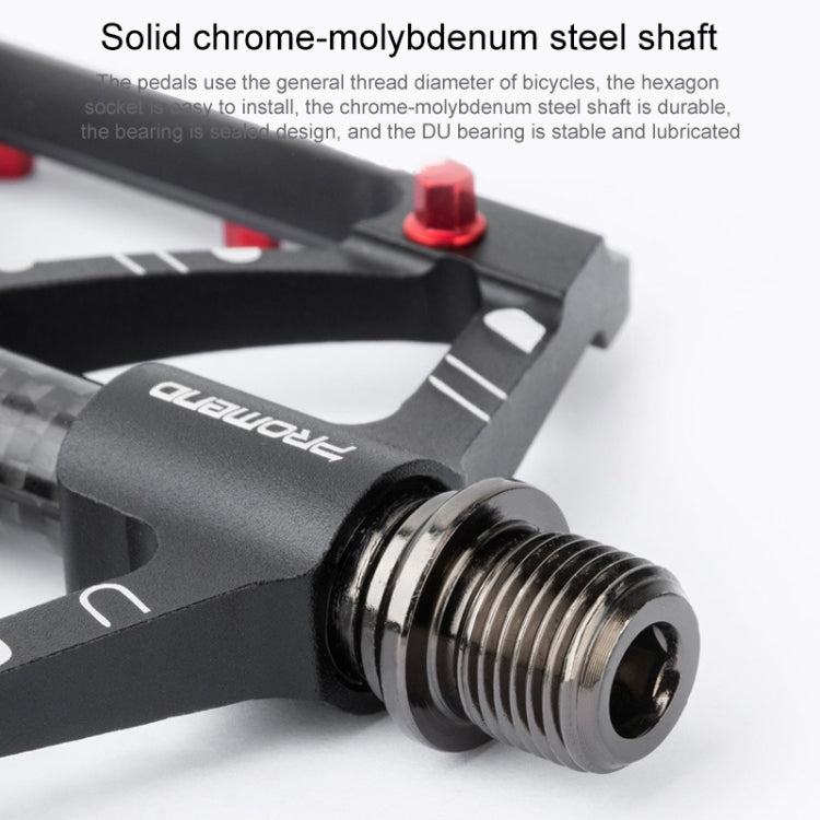 PROMEND PD-M52C 1 Pair Bicycle Aluminum Alloy + Carbon Fiber Tube Bearing Pedals (Black)