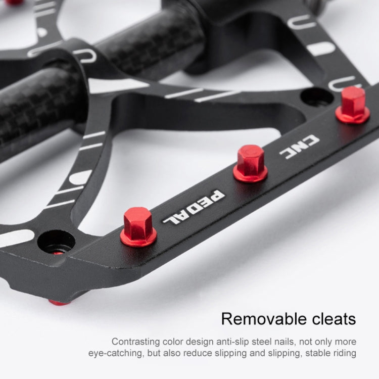 PROMEND PD-M52C 1 Pair Bicycle Aluminum Alloy + Carbon Fiber Tube Bearing Pedals (Titanium Color)