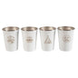 AOTU AT6657-2 4pcs Outdoor Camping Folding Stainless Steel Water Cup Set (White)