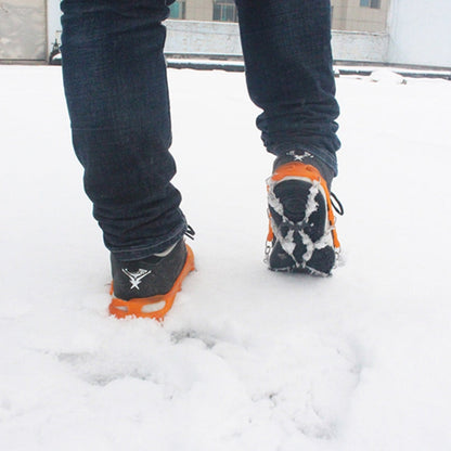 AOTU AT8601 8 Spikes Outdoor Climbing Crampon Snow Non-slip Shoe Cover (Black)