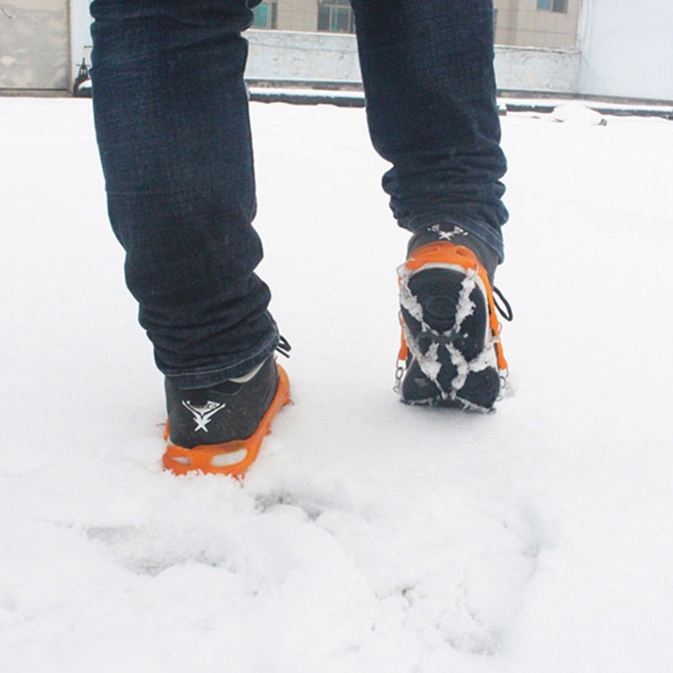 AOTU AT8601 8 Spikes Outdoor Climbing Crampon Snow Non-slip Shoe Cover (Orange)