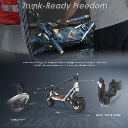 [EU Warehouse] Kukirin A1 800W Three-speed Folding Electric Offroad Scooter with 10 inch Vacuum Tires, EU Plug
