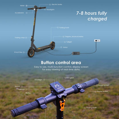 [Entrepôt UE] Trottinette électrique pliable tout-terrain Kukirin S1 Max 350W trois vitesses avec pneus en nid d'abeille de 8 pouces