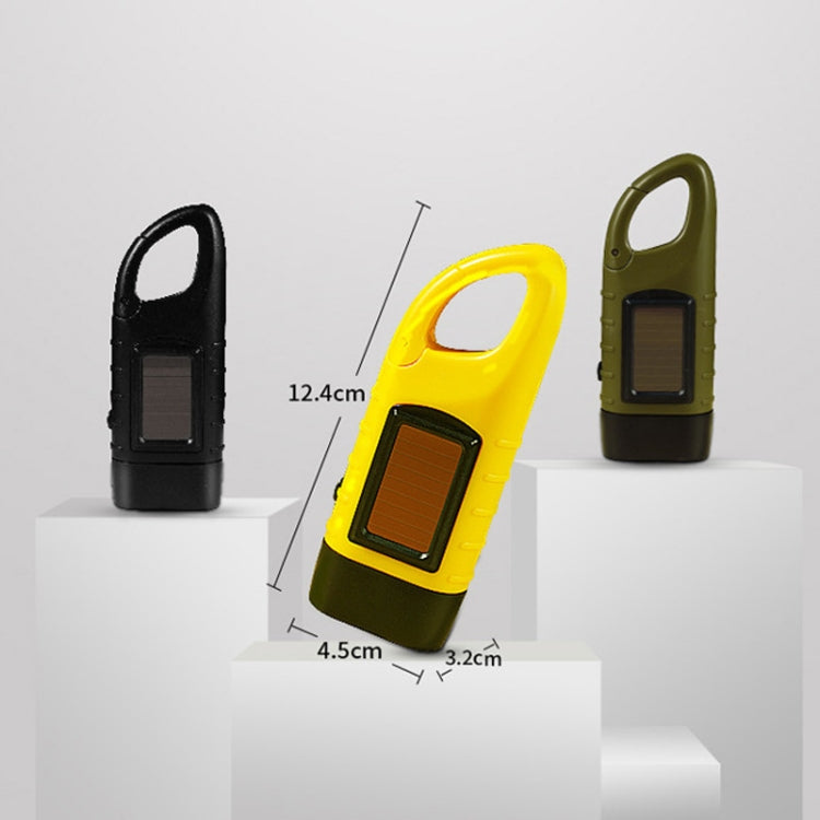 Lampe de poche d'urgence à LED à manivelle solaire extérieure AOTU AT5503 (Vert armée)