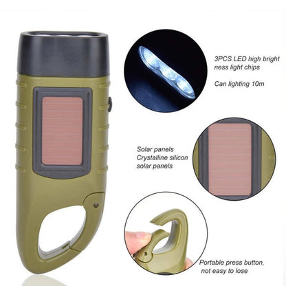 AOTU AT5503 Outdoor Solar Hand-Crank Power Emergency LED Flashlight(Yellow)