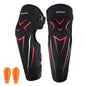 Genouillères 2 en 1 MOTOLSG pour moto et vélo, doublure polaire chaude et douce, avec protection CE (Noir Rouge)